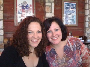 My sister, on the right, and me at dinner before the show