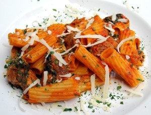 Mama Steph's lightened up rigatoni bake