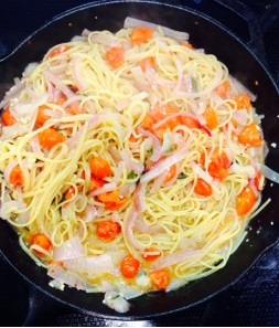 Mama Steph's one pan pasta in skillet