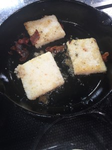 Pan fried grit cakes